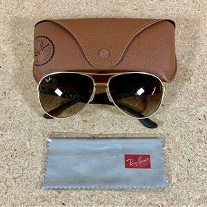 Ray-Ban RB 3457 112/13  59-13- 135  Gold Tortoise Shell Sunglasses 59mm Case Inc